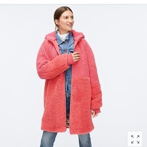 Mixed Teddy Sherpa Coat (Pink/Coral)